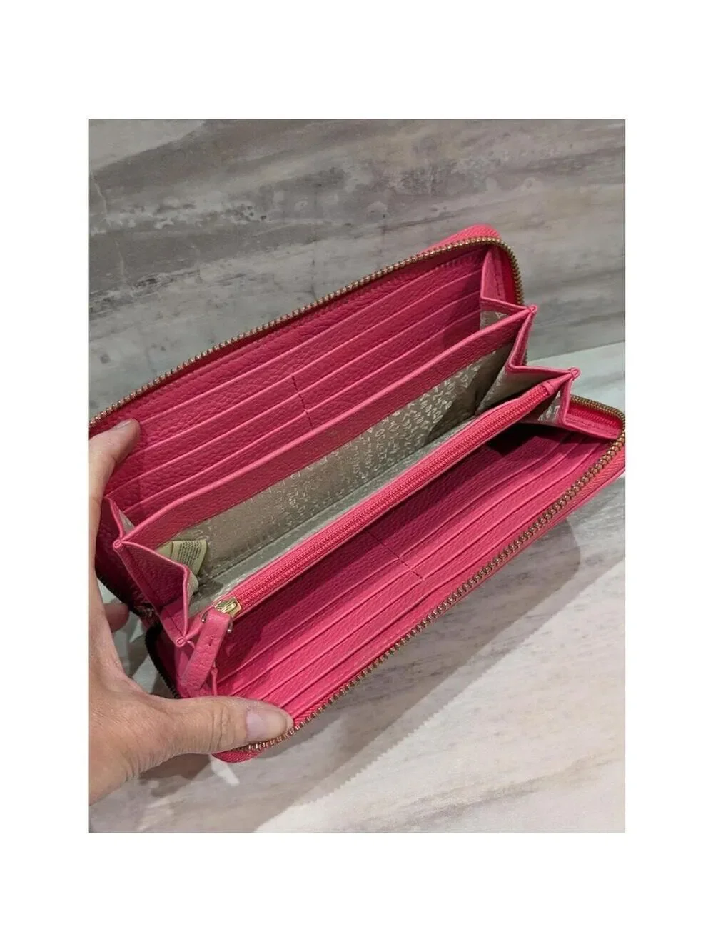 Kate Spade New York Hot Pink Leather Zip Wallet